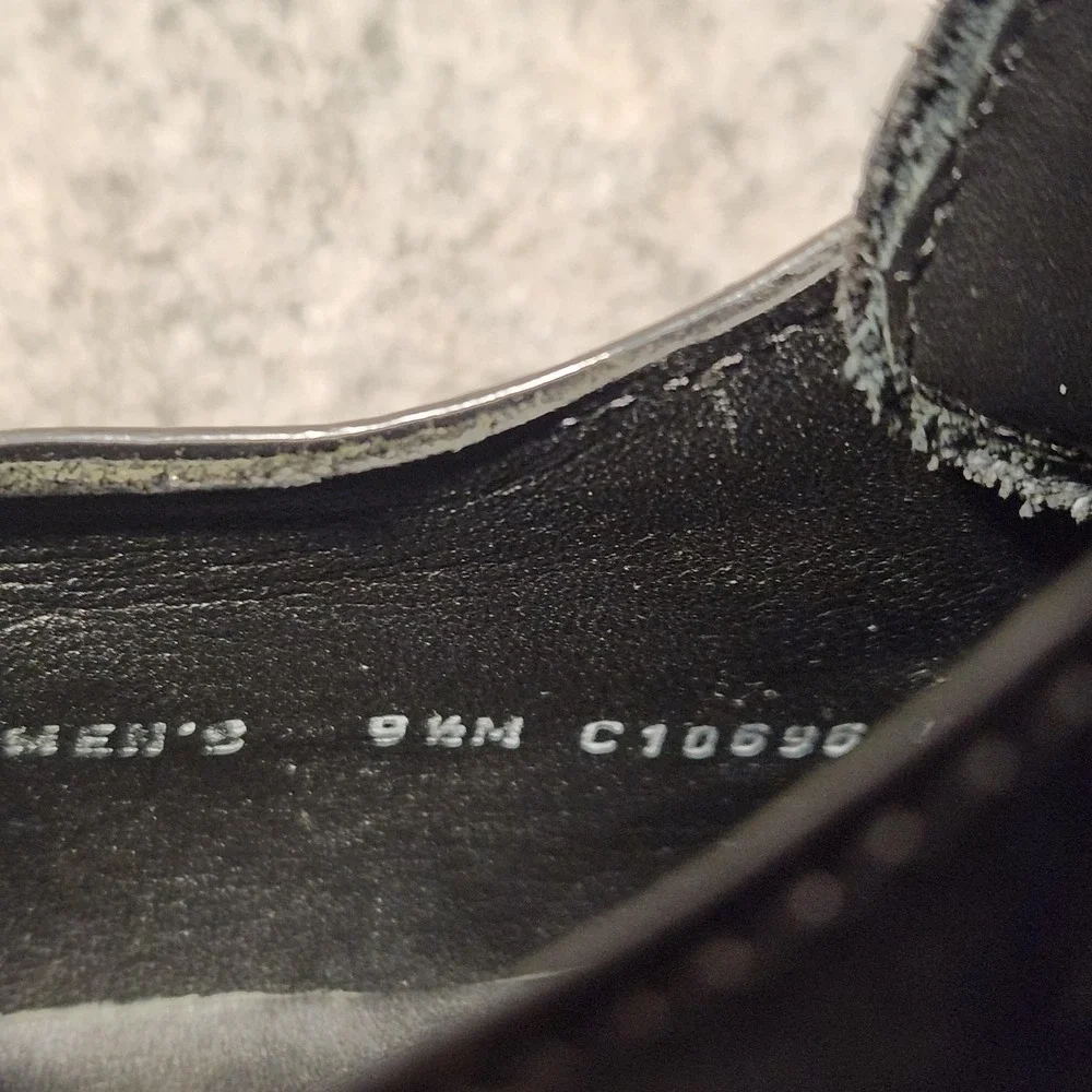 Cole Haan Shoes Mens‎ Size 9.5 Black Leather Derby Apron Dress C10596